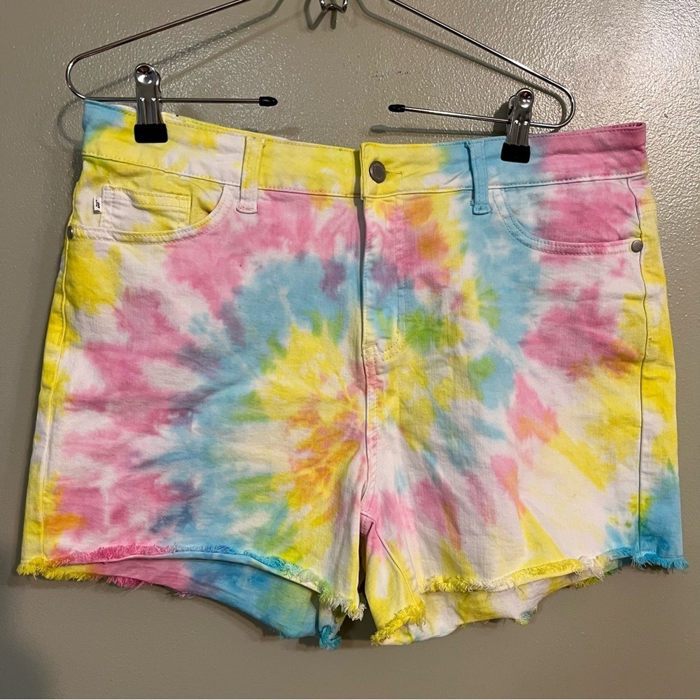 Judy Blue Womens Stretch Colorful Tie-Dye Shorts Size XL
